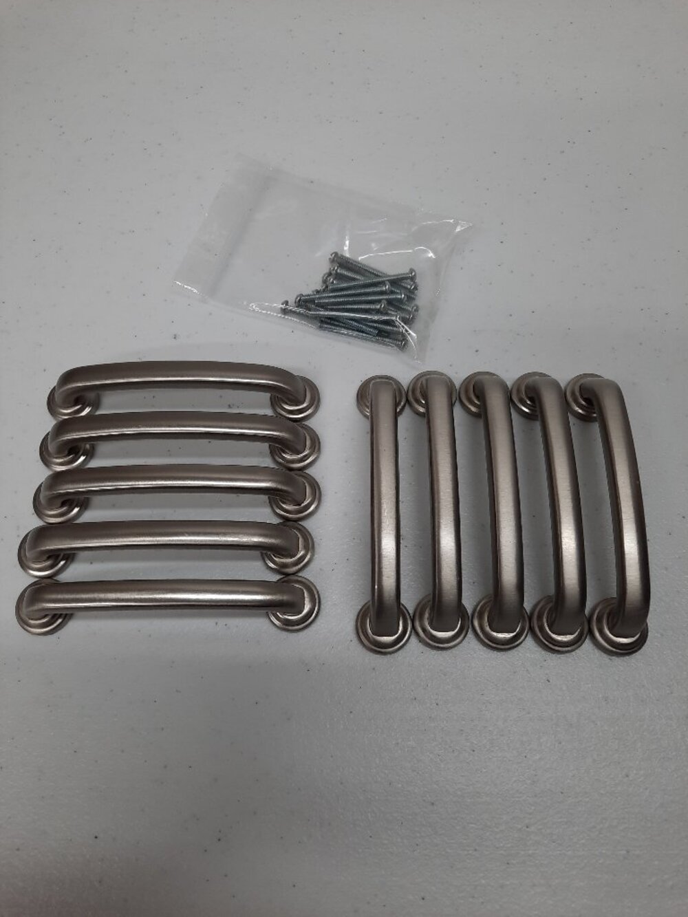 Satin Nickel Cabinet Pull Handles Set of 10 Drawer Handles Modern Sleek Design